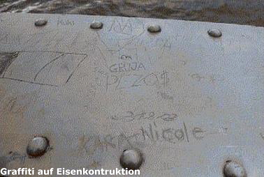 Graffiti auf Eisenkontruktion